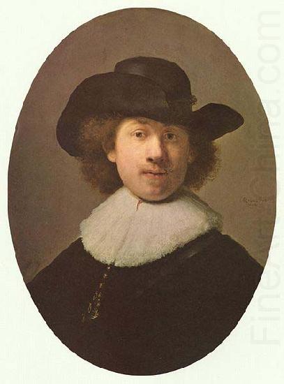 REMBRANDT Harmenszoon van Rijn Self-portrait with wide-awake hat china oil painting image